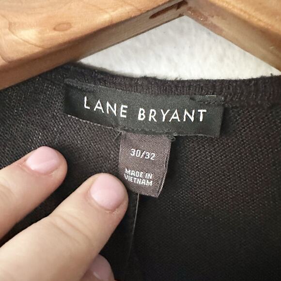 Lane Bryant Black Faux Wrap Pull Over Side Tie Sweater Plus Size 30/32 New - Picture 8 of 14